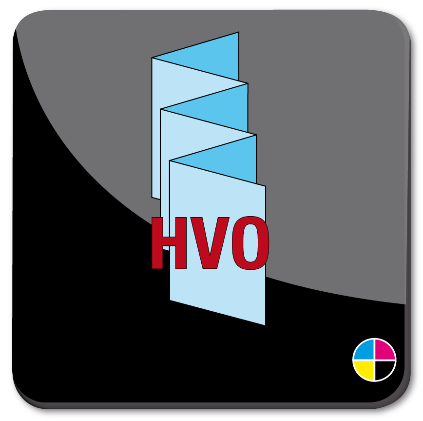 Toon details van 5.0 Flyers gevouwen met 5 slagen parallel zigzag op HVO